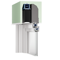 Schnittdarstellung WERU FE 10-RS Raffstore mit Fenstersystem WERU CALIDO