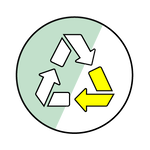 Icon mit Recycling-Pfeilen
