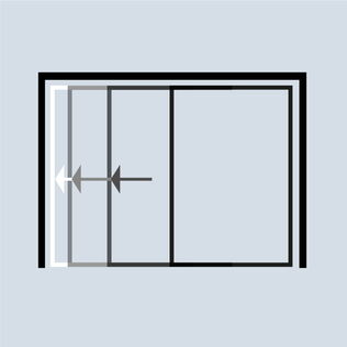 Visualisierung Soft Close-Funktion der Hebeschiebetür Alegra